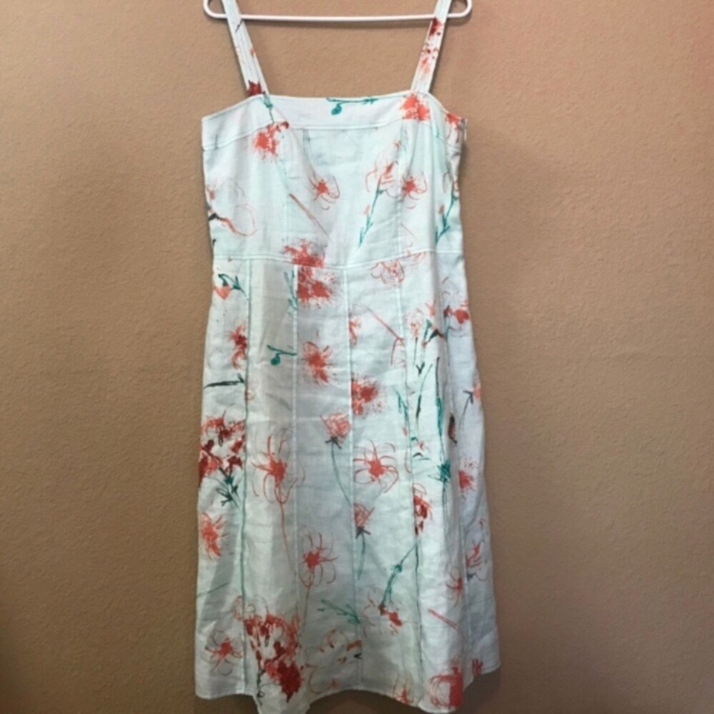 ANN TAYLOR LINEN FLORAL DRESS